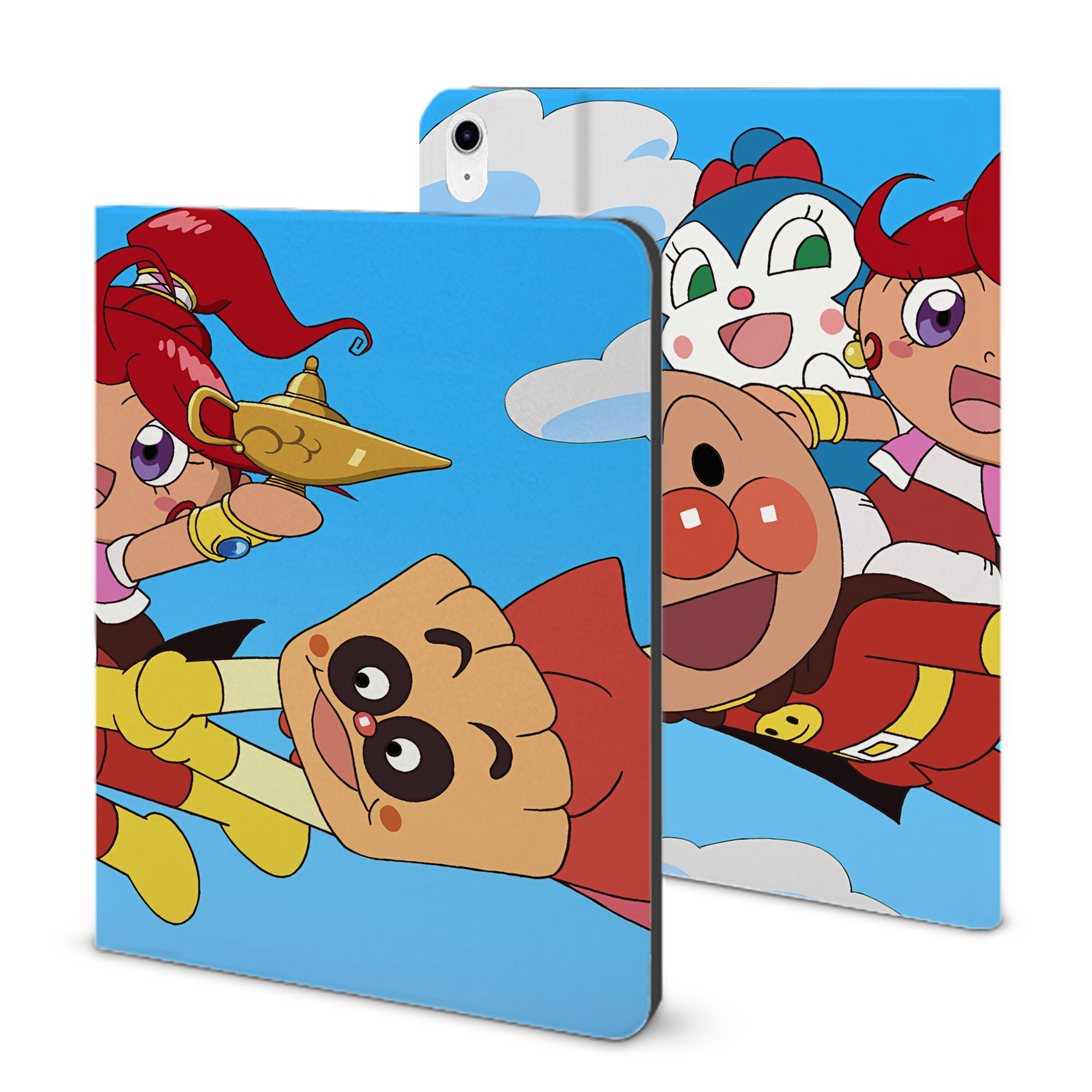 （画像用） アンパンマン Anpanman IPad ケース ブック型 PUレザー TPU 耐衝撃 軽量 薄型 ペン収納なし 全面保護 IPad 各モデル対応